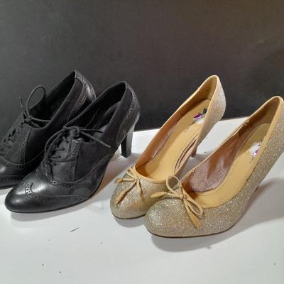 Two pair of Womens dress shoes - high heels size 8m