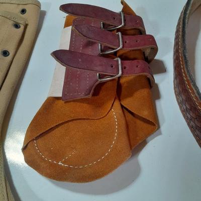 Vintage Military boot Gaiters - leather pouch belt and more