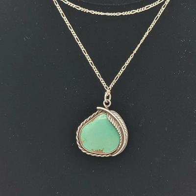 Vintage Navajo Turquoise Pendant Necklace