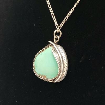 Vintage Navajo Turquoise Pendant Necklace