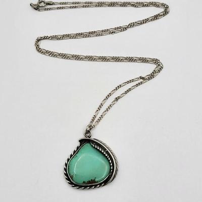 Vintage Navajo Turquoise Pendant Necklace