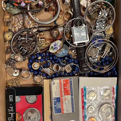 Fashion Jewelry and Coin Assortment
