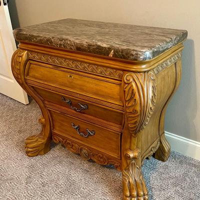 Michael Amini marble top chest