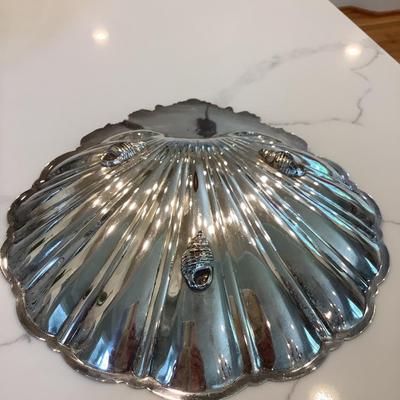 B Rogers Silver plate with shell feet