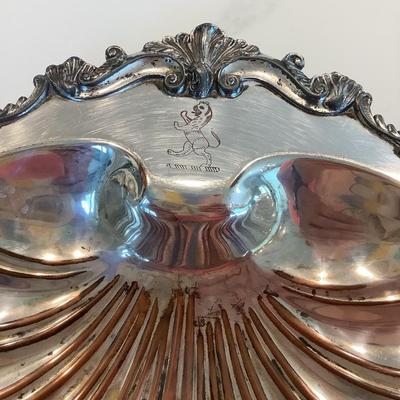 B Rogers Silver plate with shell feet
