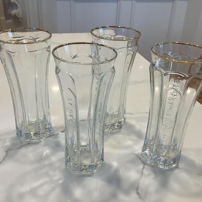 St. Germain glassware water glasses with gold rim 6.5"H-4
