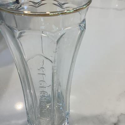 St. Germain glassware water glasses with gold rim 6.5"H-4