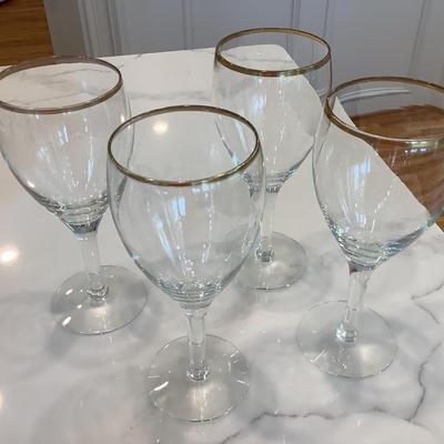 4-Gold rim stemware 7"H