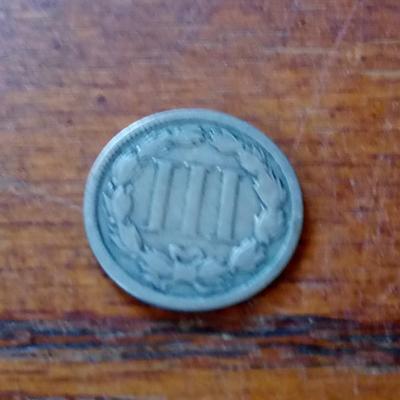LOT 39 1865 THREE CENT COIN