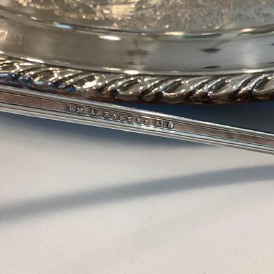 Oneida tray 15" diameter with ladles & serving spoon