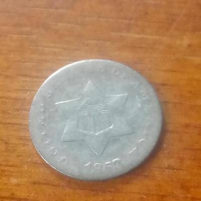LOT 43 OLD SILVER THREE CENT COIN