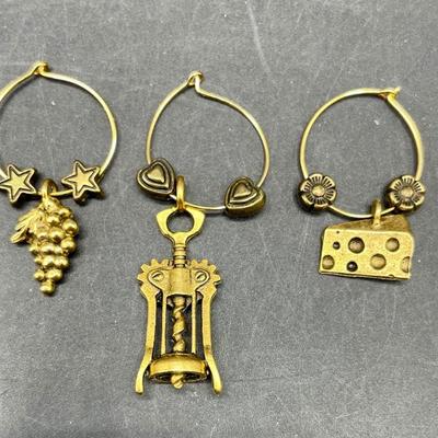 Set of 6 Wine Glass Charms by Doodles