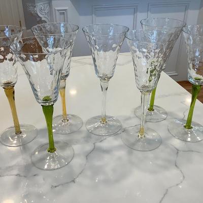 7- Colorful Stemware tall 11"H