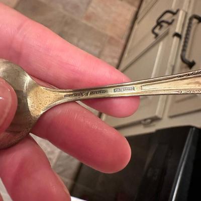 Set of 2 Wallace Normandie Rose Sterling Silver spoons