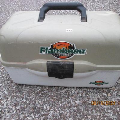 Flambeau fishing box with fishing gear