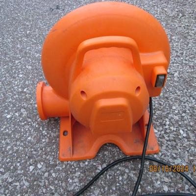 Orange high output floor fan