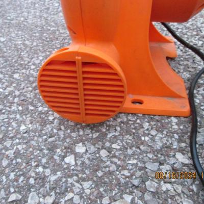 Orange high output floor fan