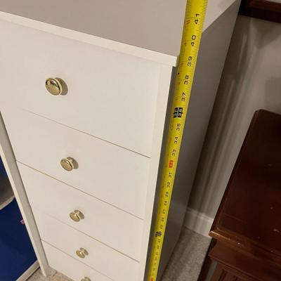 White tall chest of drawers