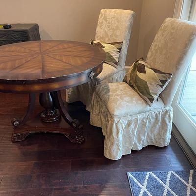 Pedestal table with chairs