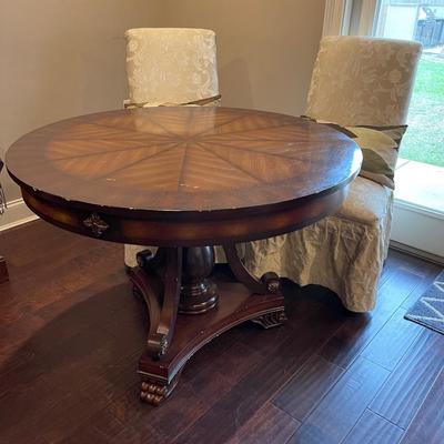 Pedestal table with chairs