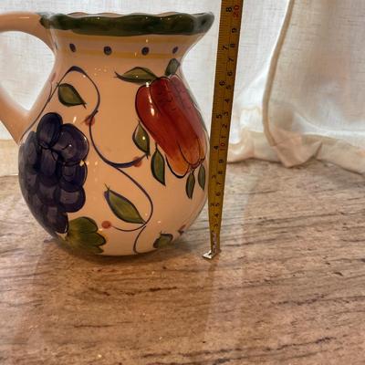 Fruit painted pitcher