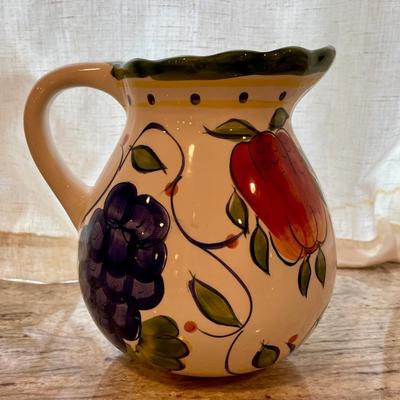 Fruit painted pitcher