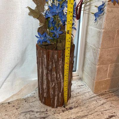 Bark covered glass vase