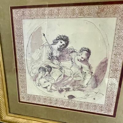 French-Style Etching - Framed and Matted
