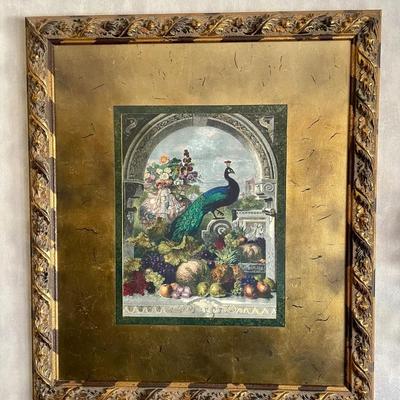 Beautifully Framed Peacock Art