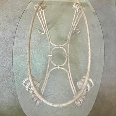 Glass Topped Oval Coffee table Metal frame & Legs