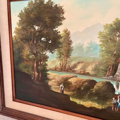 Large Oil on Canvas Old Mill Signed S Jorand
