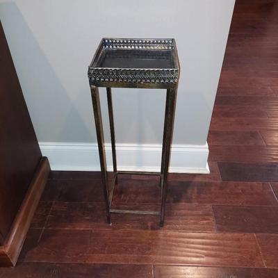 Metal and marble plant stand