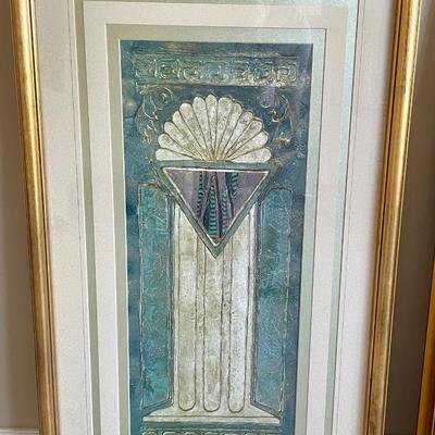 Pair of Matching Mid Century Medium Modernist Prints, framed