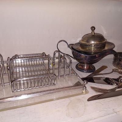 Silver plate lot with extras
