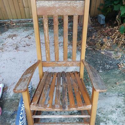 Large wooden rocking chair