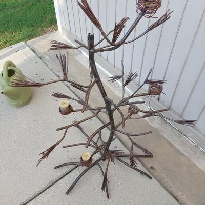 Brutalist wrought iron candle tree