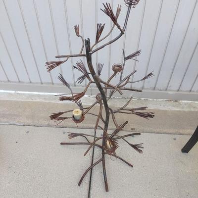 Brutalist wrought iron candle tree