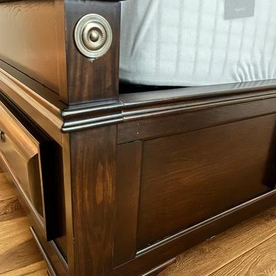 Queen Size Solid Wood Sleigh Bed ~ RESTONIC Mattress Included