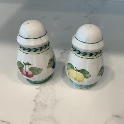 Villeroy & Boch French Garden salt & pepper, cream & sugar with tray and jelly jar