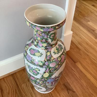 Asian Porcelain Vase 25”H 10”diameter
