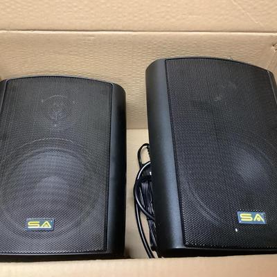 Speakers- Indoor/Outdoor weatherproof speakers, Bluetooth/phone operated
