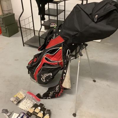 Storage rack-holds 2 golf club bags with shelves 36"H 40"L 15" depth