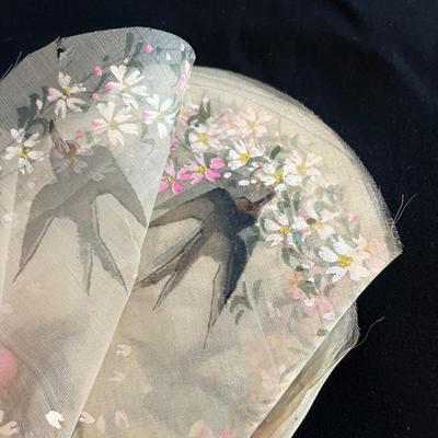 Embroidered Fringed Shawl & Hand Painted Linen (GB-MG)