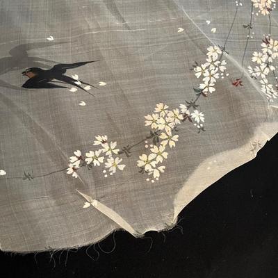 Embroidered Fringed Shawl & Hand Painted Linen (GB-MG)