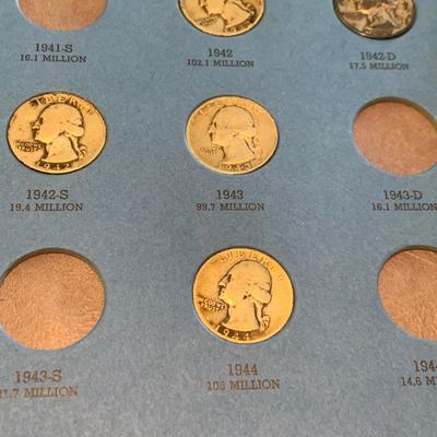 Washington Quarters Silver Coin Lot In Whitman Collectors Books