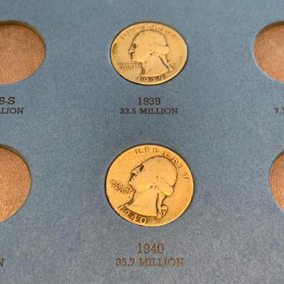 Washington Quarters Silver Coin Lot In Whitman Collectors Books