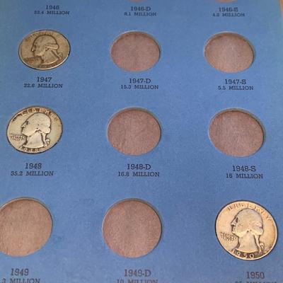 Washington Quarters Silver Coin Lot In Whitman Collectors Books