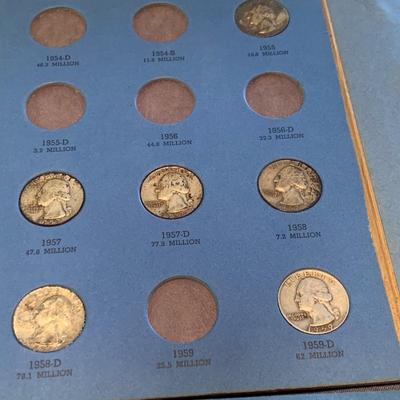 Washington Quarters Silver Coin Lot In Whitman Collectors Books