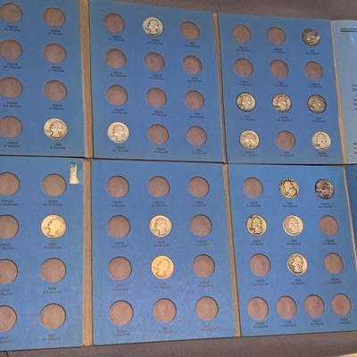 Washington Quarters Silver Coin Lot In Whitman Collectors Books
