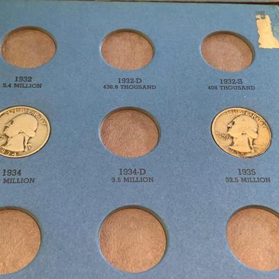 Washington Quarters Silver Coin Lot In Whitman Collectors Books